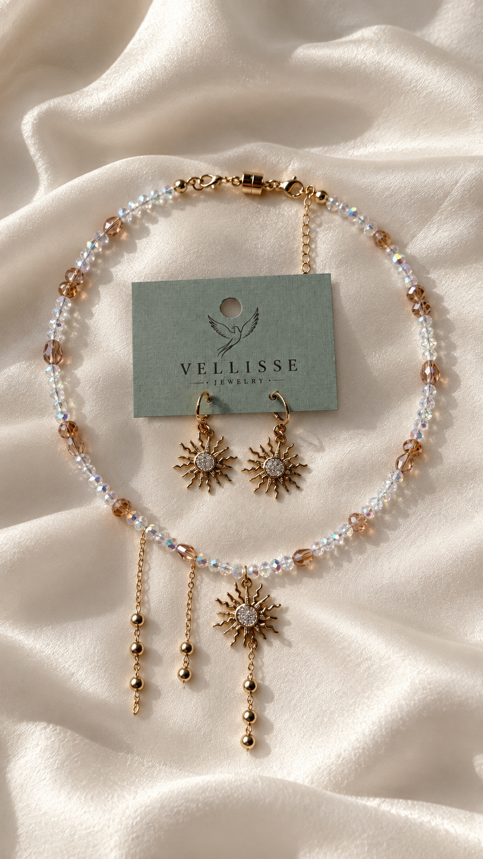 Set of Sun choker and Earrings