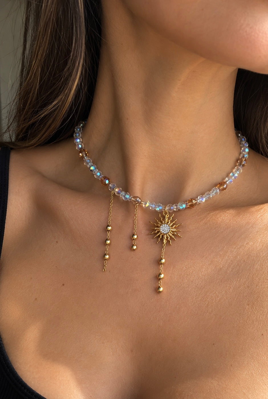 Set of Sun choker and Earrings