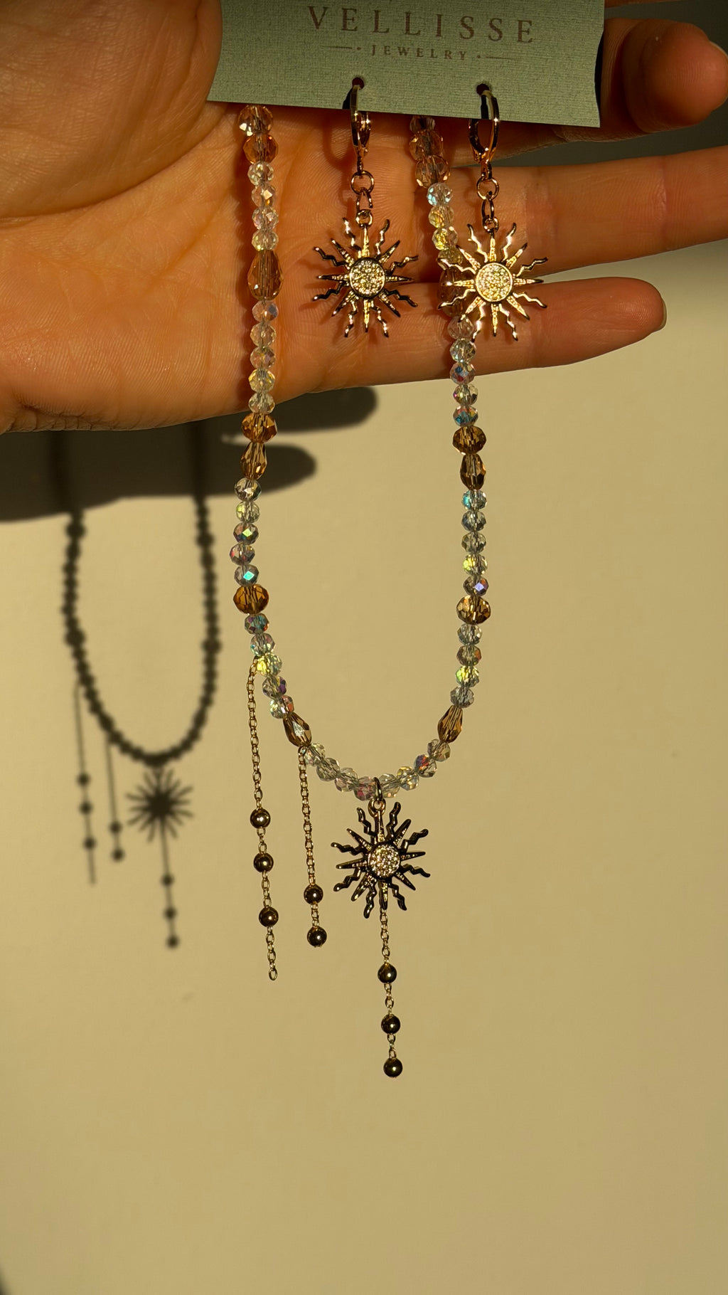 Set of Sun choker and Earrings